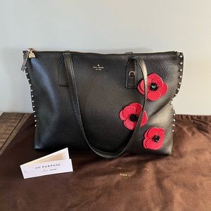 🌺 Kate Spade Black Leather Poppy Tote 🌺